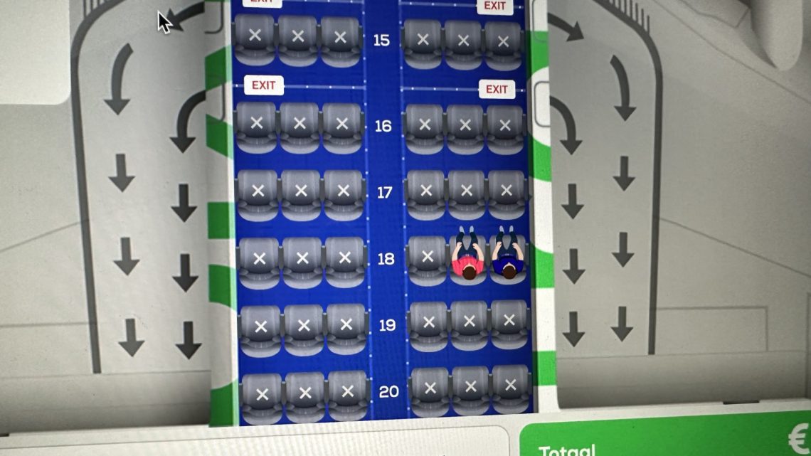 Vliegtuigstoelen zijn gereserveerd