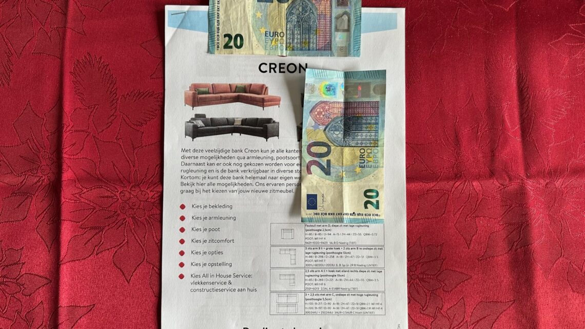Offerte voor nieuwe bank en hocker