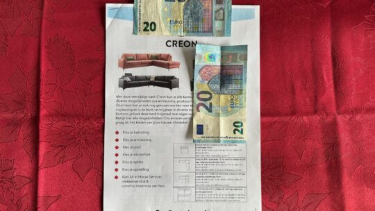 Offerte voor nieuwe bank en hocker